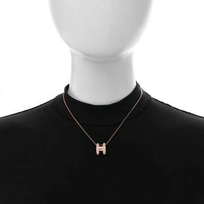 Hermes Lacquered Gold Pop H Pendant Necklace Rose Dragee 2 of 6