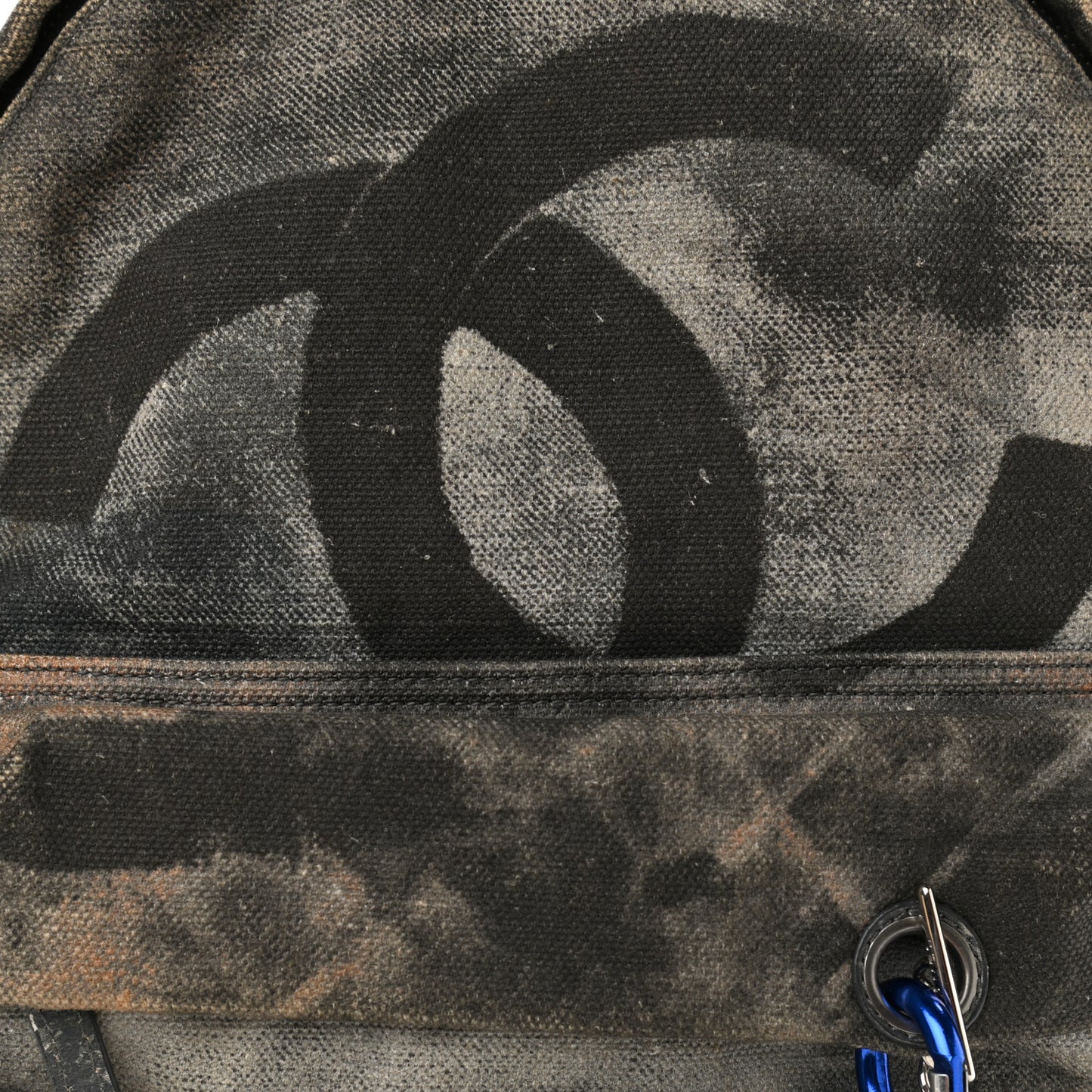 Graffiti Printed Canvas Medium Backpack Black