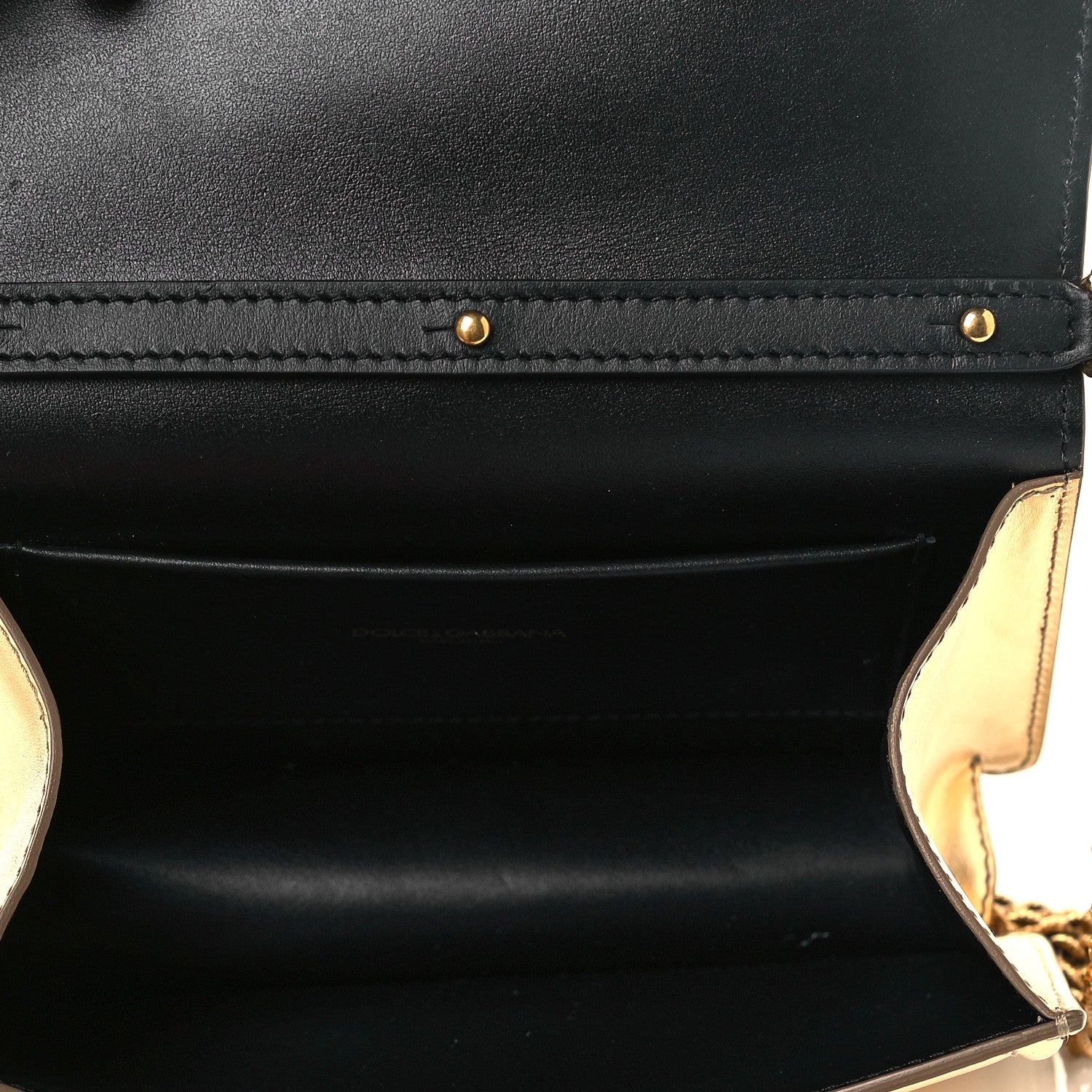 Dolce & Gabbana Smooth Calfskin Devotion Envelope Top Handle Bag Gold 4 of 9
