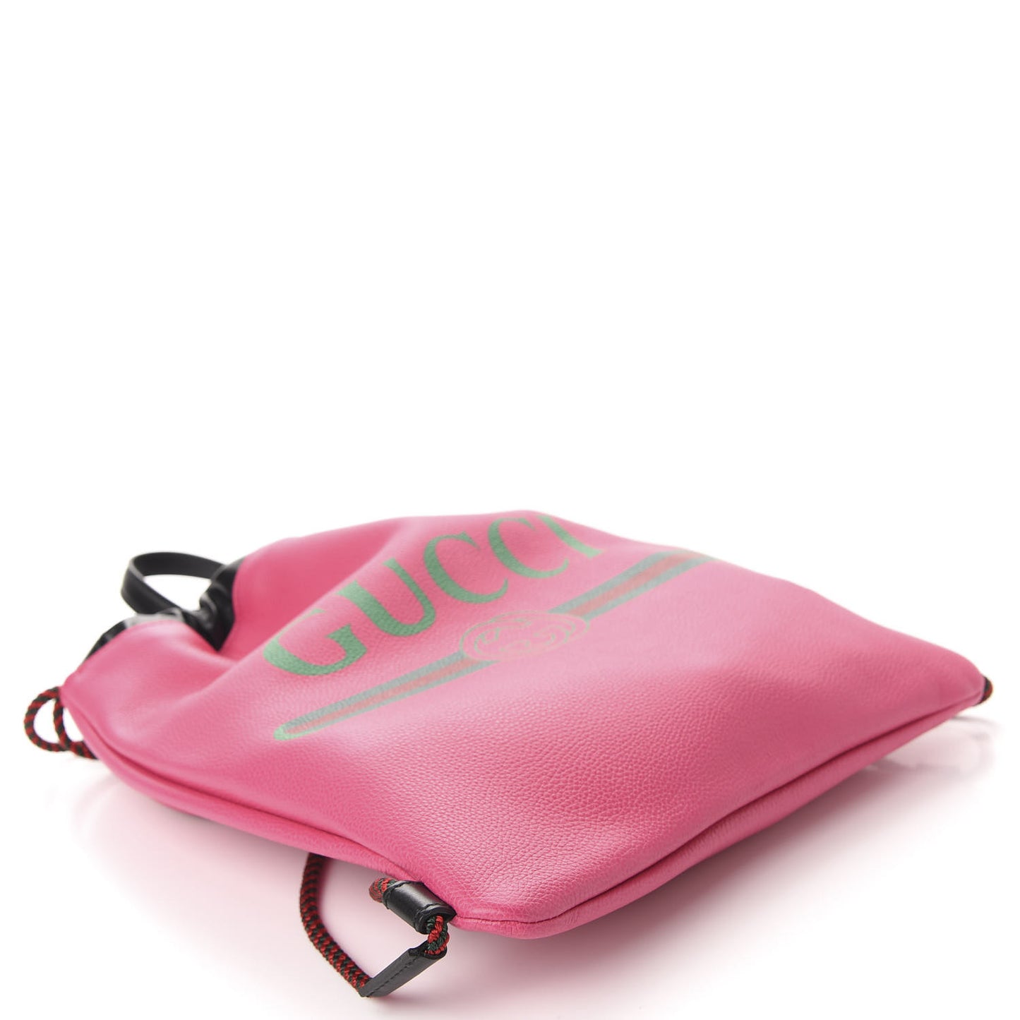 Grained Calfskin Logo Drawstring Backpack Box Pink Green Black