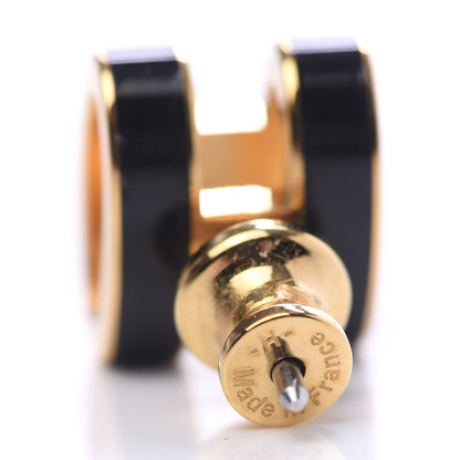 Hermes Gold Lacquered Pop H Earrings Black 4 of 6
