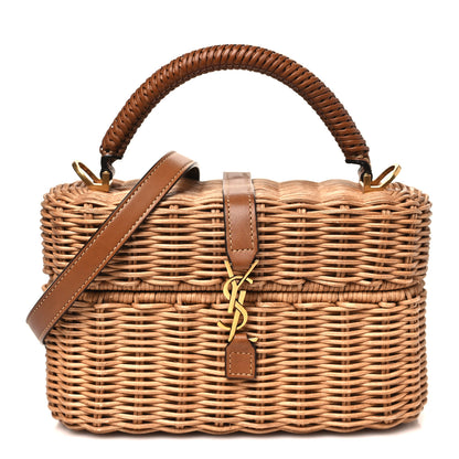 Saint Laurent Wicker Gaby Vanity Bag Natural Brick 1 of 11