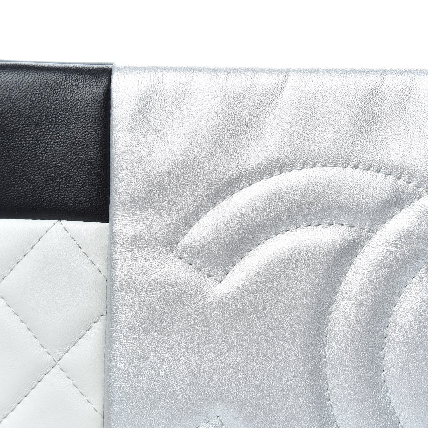 Chanel Lambskin Patchwork Medium Cosmetic Case Multicolor Silver 8 of 8