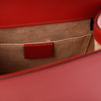 Gucci Calfskin Mini Sylvie Top Handle Bag Hibiscus Red 8 of 12