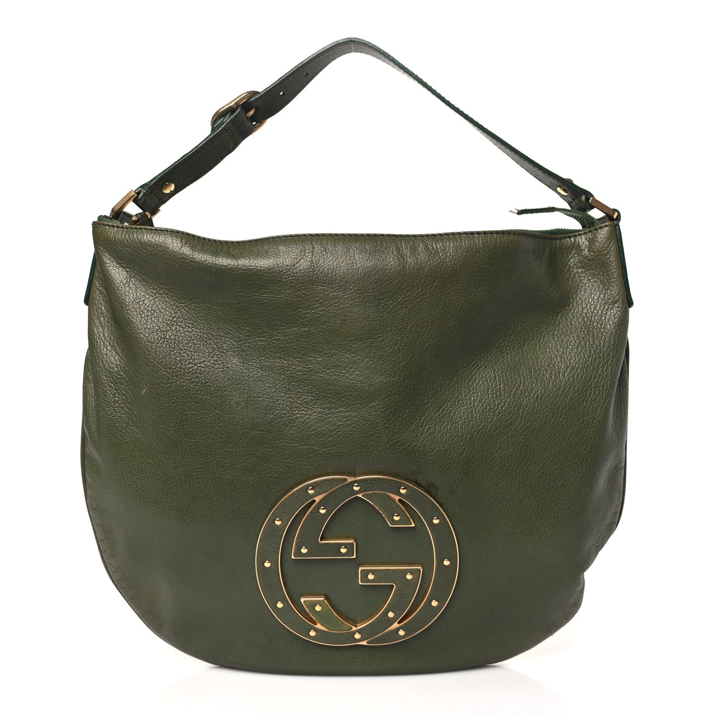 Leather Small Blondie Hobo Green