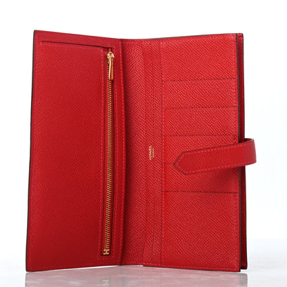 Hermes Epsom Bearn Gusset Wallet Rouge Casaque 5 of 8