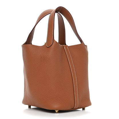 Hermes Taurillon Clemence Picotin Lock 18 PM Gold 3 of 8