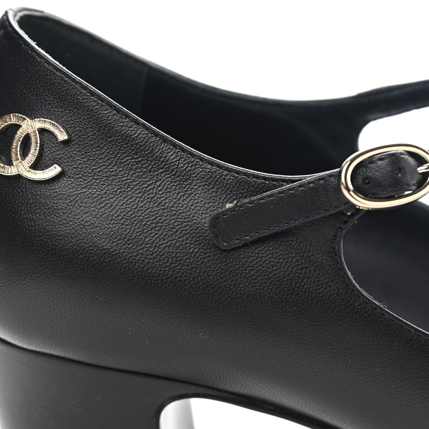 Chanel Patent Lambskin Cap Toe Mary Jane Mid Heel Strap Pumps 36 Black 19 of 20