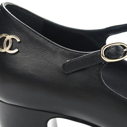 Chanel Patent Lambskin Cap Toe Mary Jane Mid Heel Strap Pumps 36 Black 19 of 20
