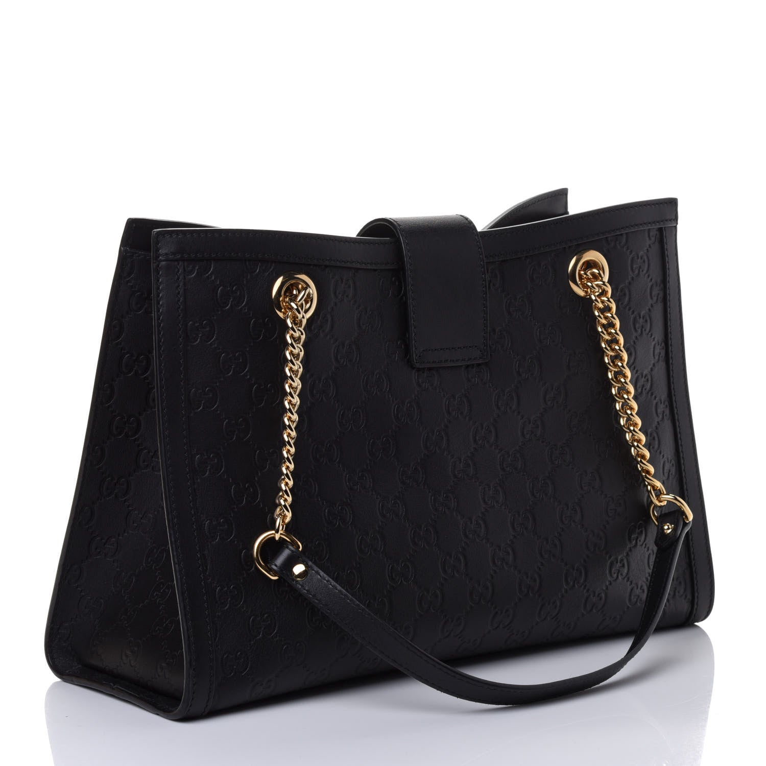 Gucci Guccissima Medium Padlock Tote Black 2 of 4