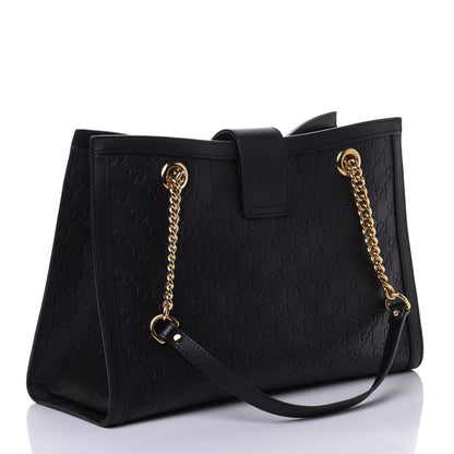 Gucci Guccissima Medium Padlock Tote Black 2 of 4