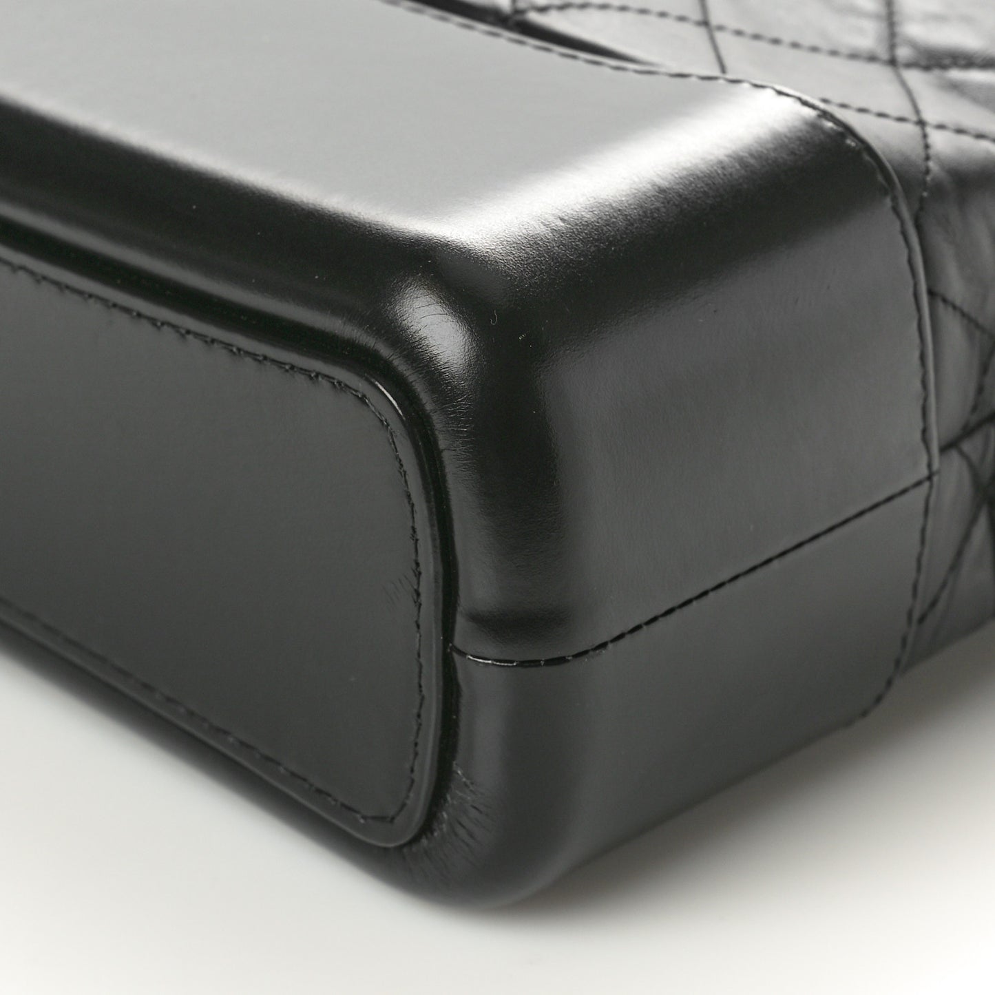 Aged Calfskin Quilted Large Gabrielle Hobo Black