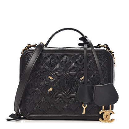 Chanel Caviar Quilted Medium CC Filigree Vanity Case Black 1 of 10