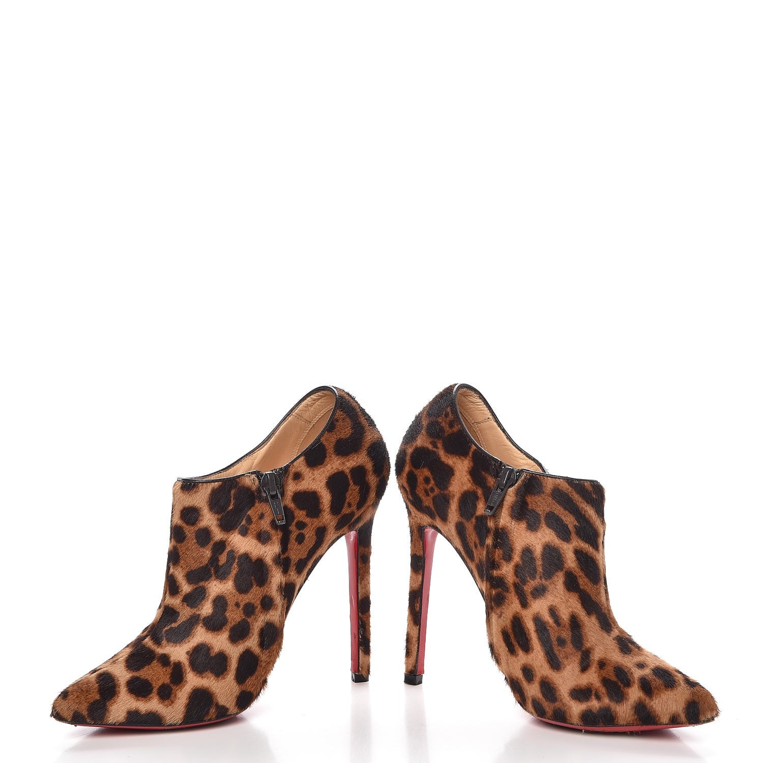 Christian Louboutin Pony Hair Luxor Dahlia 120 Ankle Boots 35.5 Leopard 5 of 22