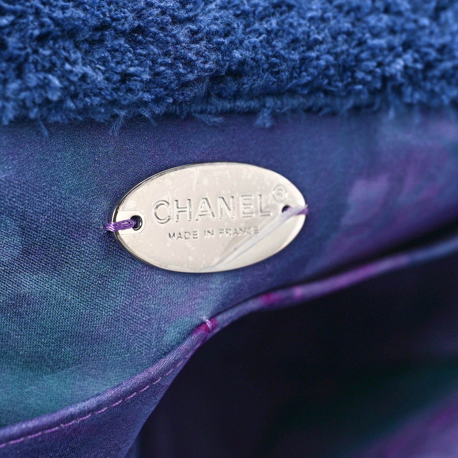 Chanel Mixed Fibers Quilted Large Flap Bag Navy Blue 6 of 9