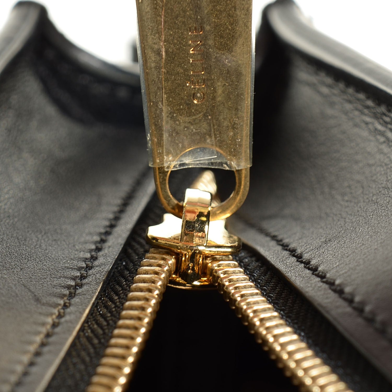 Celine Crocodile Embossed Calfskin Medium Trapeze Black 8 of 9