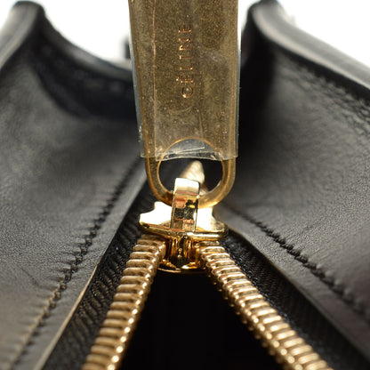 Celine Crocodile Embossed Calfskin Medium Trapeze Black 8 of 9