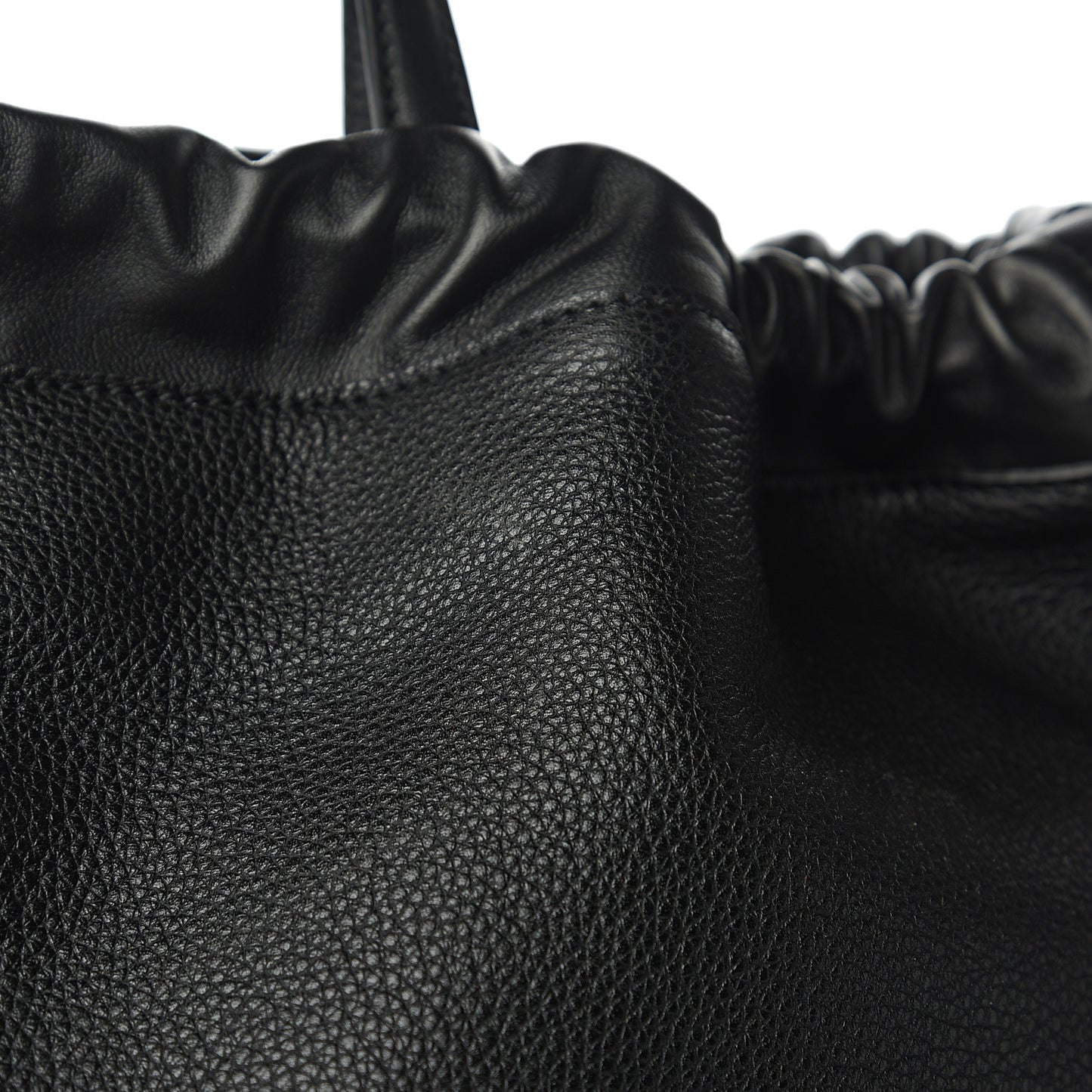 Calfskin Logo Drawstring Backpack Black