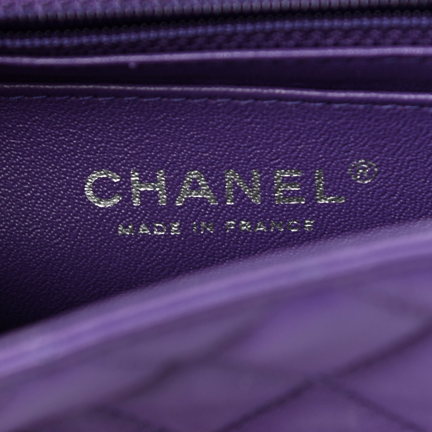 Lambskin Quilted Mini Rectangular Flap Purple