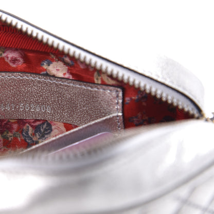 Gucci Laminated Nappa Web Trapuntata Mini GG Shoulder Bag Argento 7 of 12