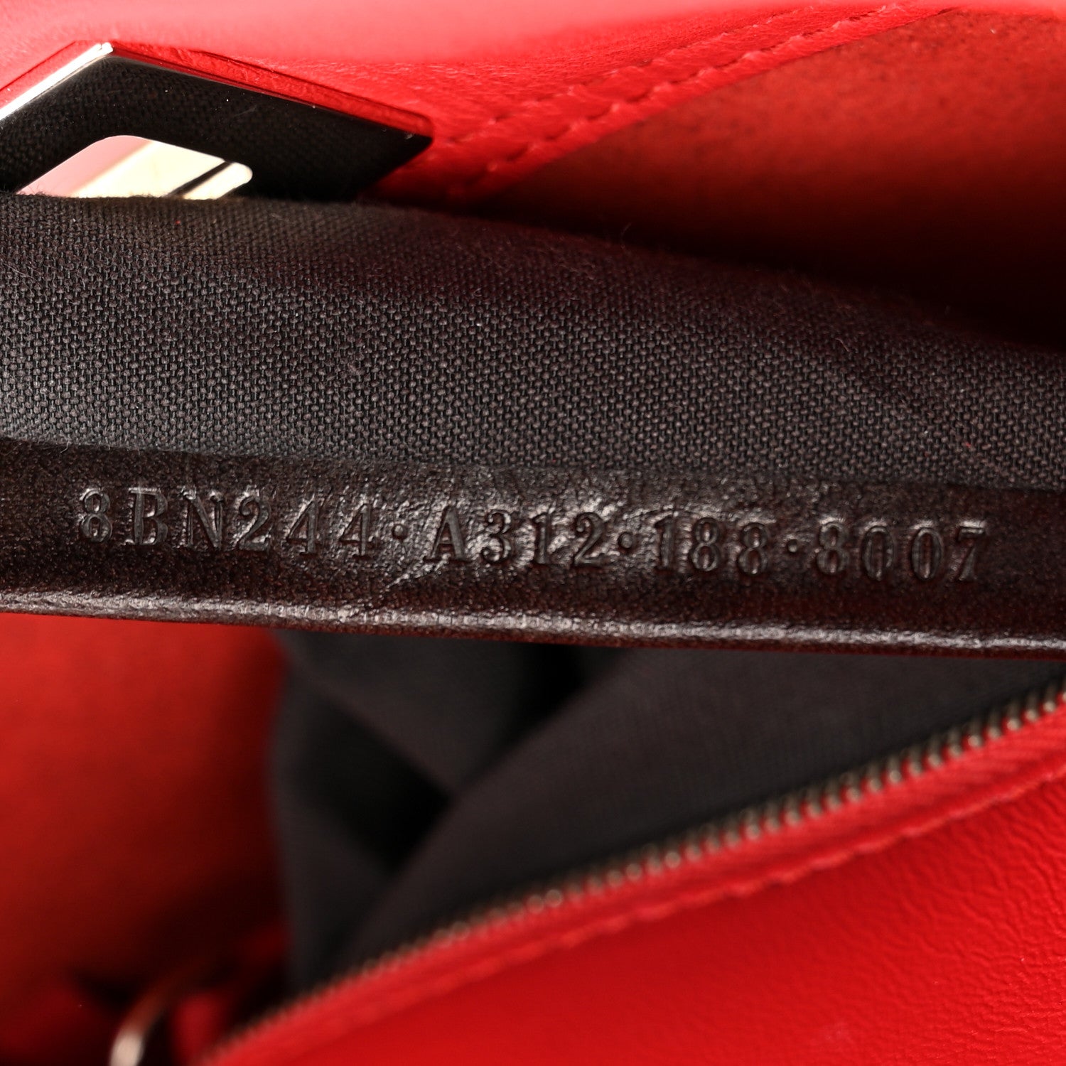 Fendi Vitello Seta Century Nappa Whipstitch Mini Peekaboo Iconic Satchel Fiamma 8 of 11