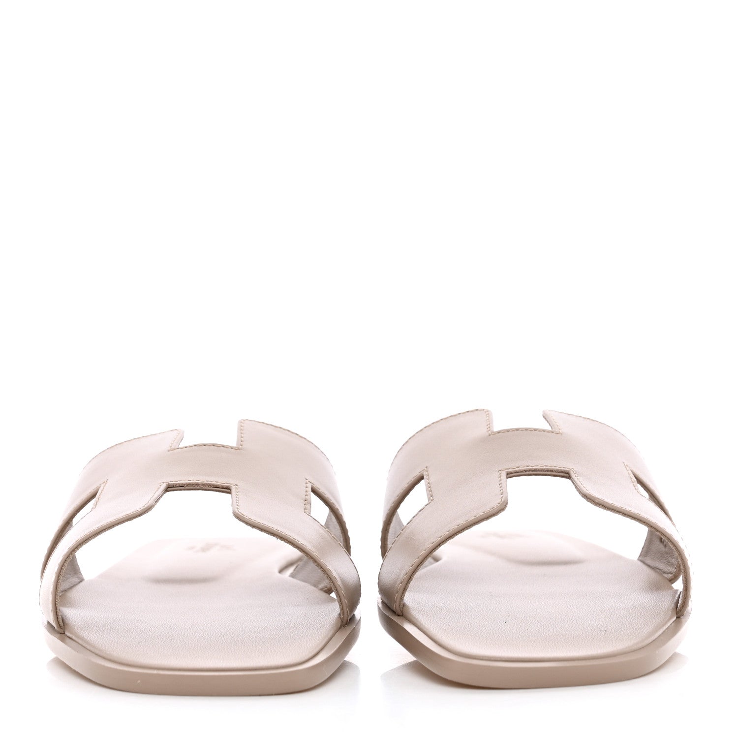 Hermes Box Calfskin Oran Sandals 39 Beige Mastic 2 of 8