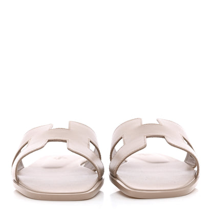 Hermes Box Calfskin Oran Sandals 39 Beige Mastic 2 of 8