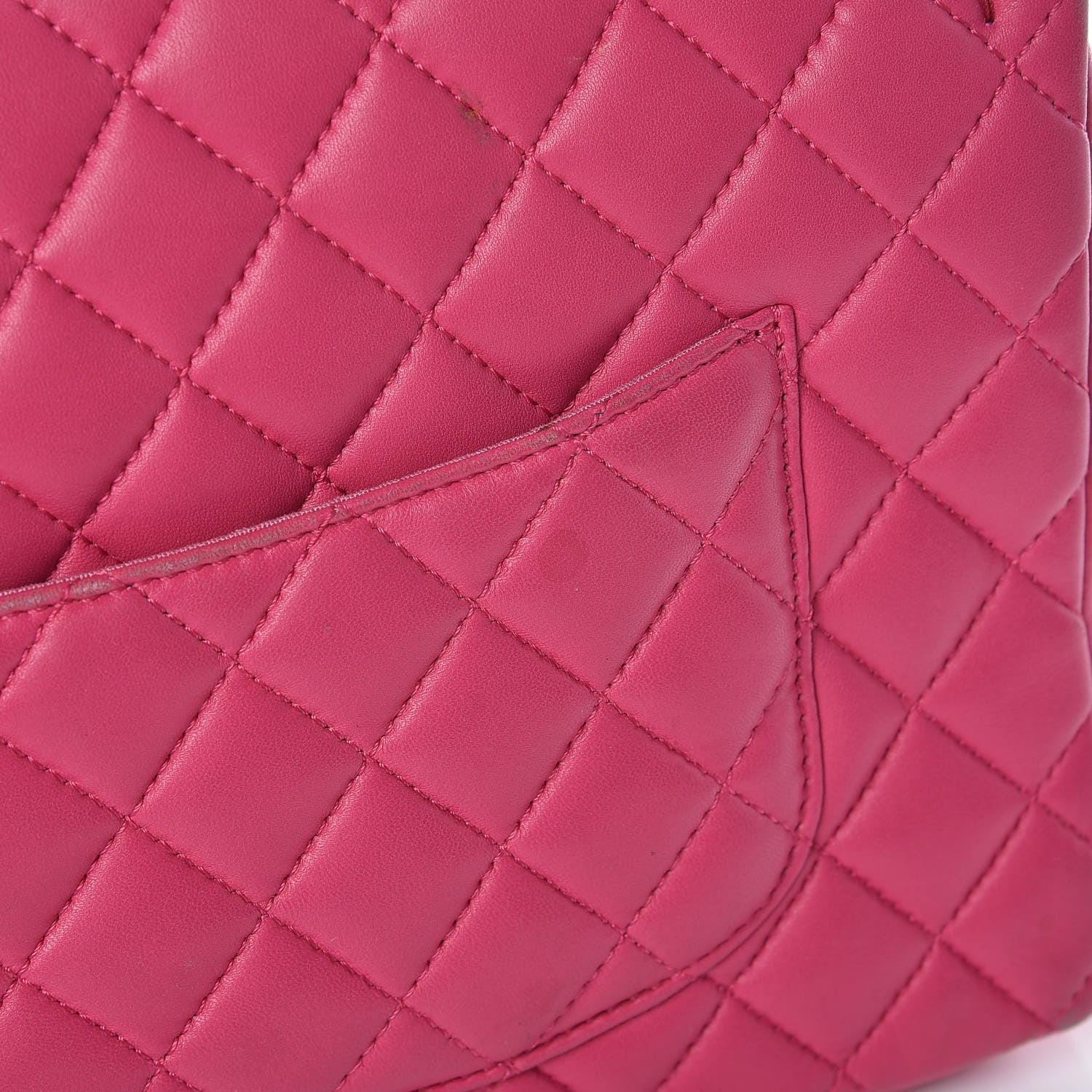 Chanel Lambskin Quilted Jumbo Mademoiselle Chic Flap Fuchsia 30 of 32