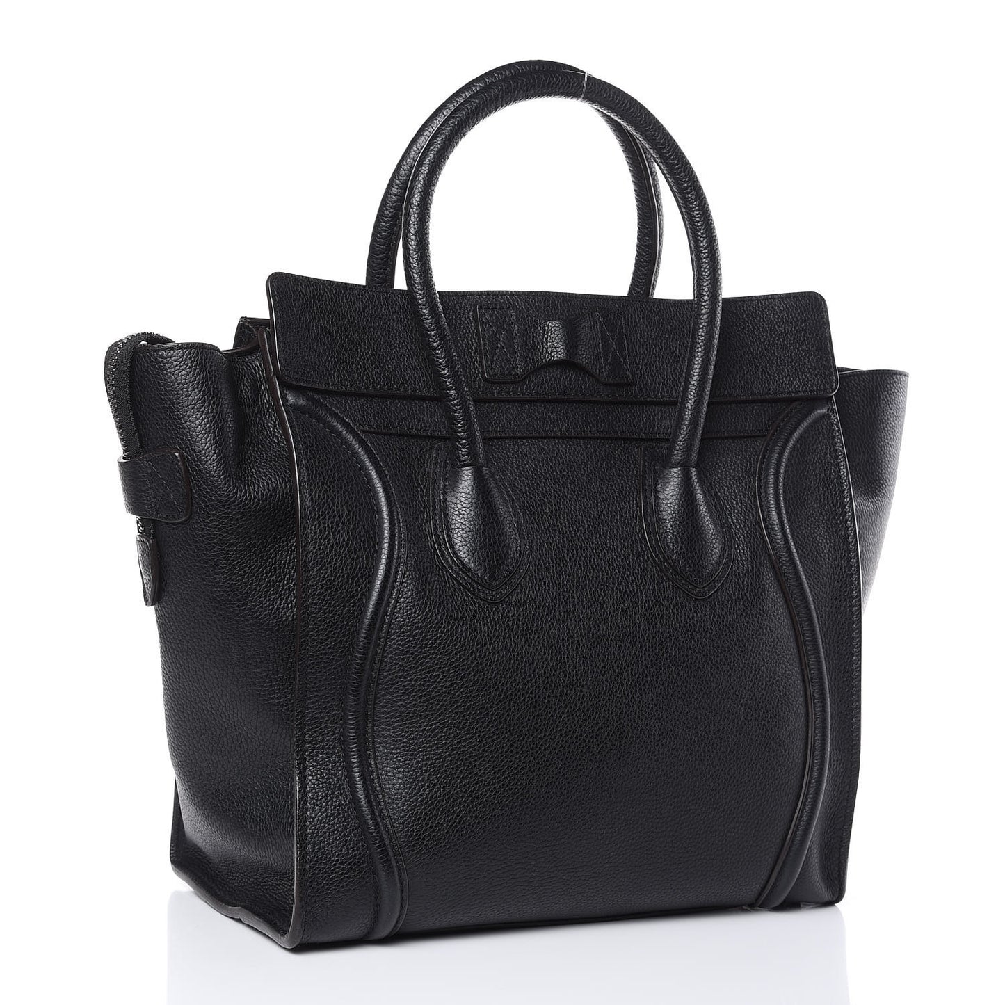 Drummed Calfskin Mini Luggage Black
