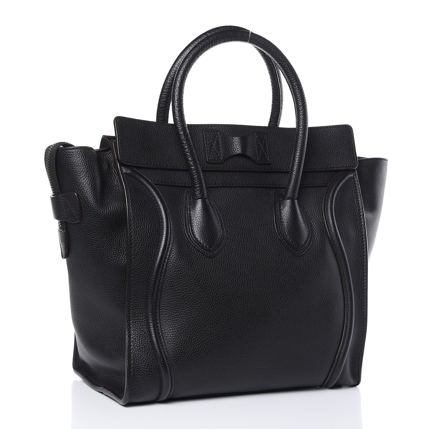 Celine Drummed Calfskin Mini Luggage Black 3 of 11