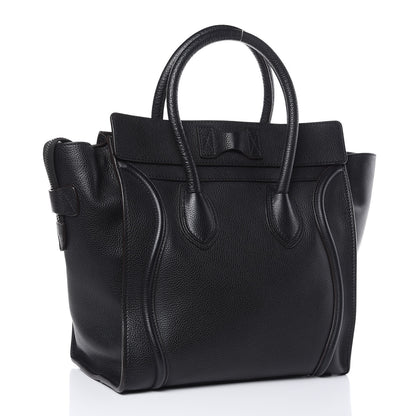Celine Drummed Calfskin Mini Luggage Black 3 of 11