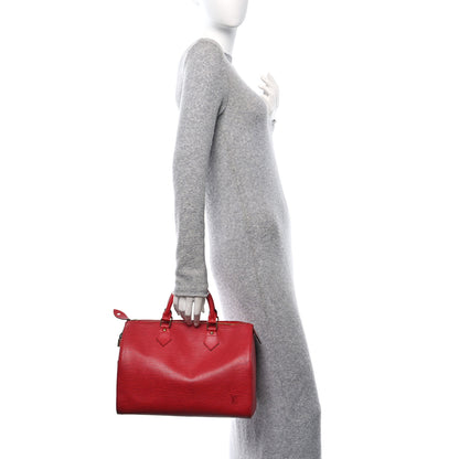 Louis Vuitton Epi Speedy 30 Castillan Red 2 of 11