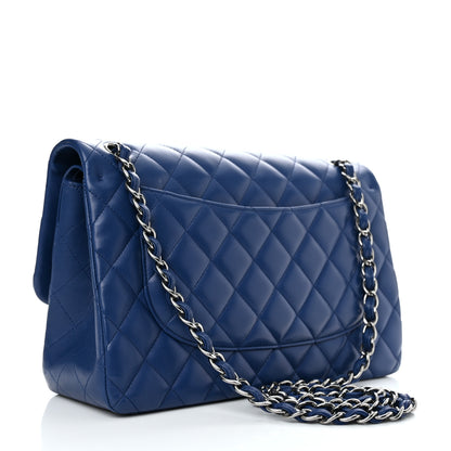 Chanel Lambskin Quilted Jumbo Double Flap Blue 3 of 12
