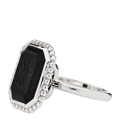 Tiffany Sterling Silver Black Onyx Ziegfeld Daisy Ring 55 7.25 3 of 6