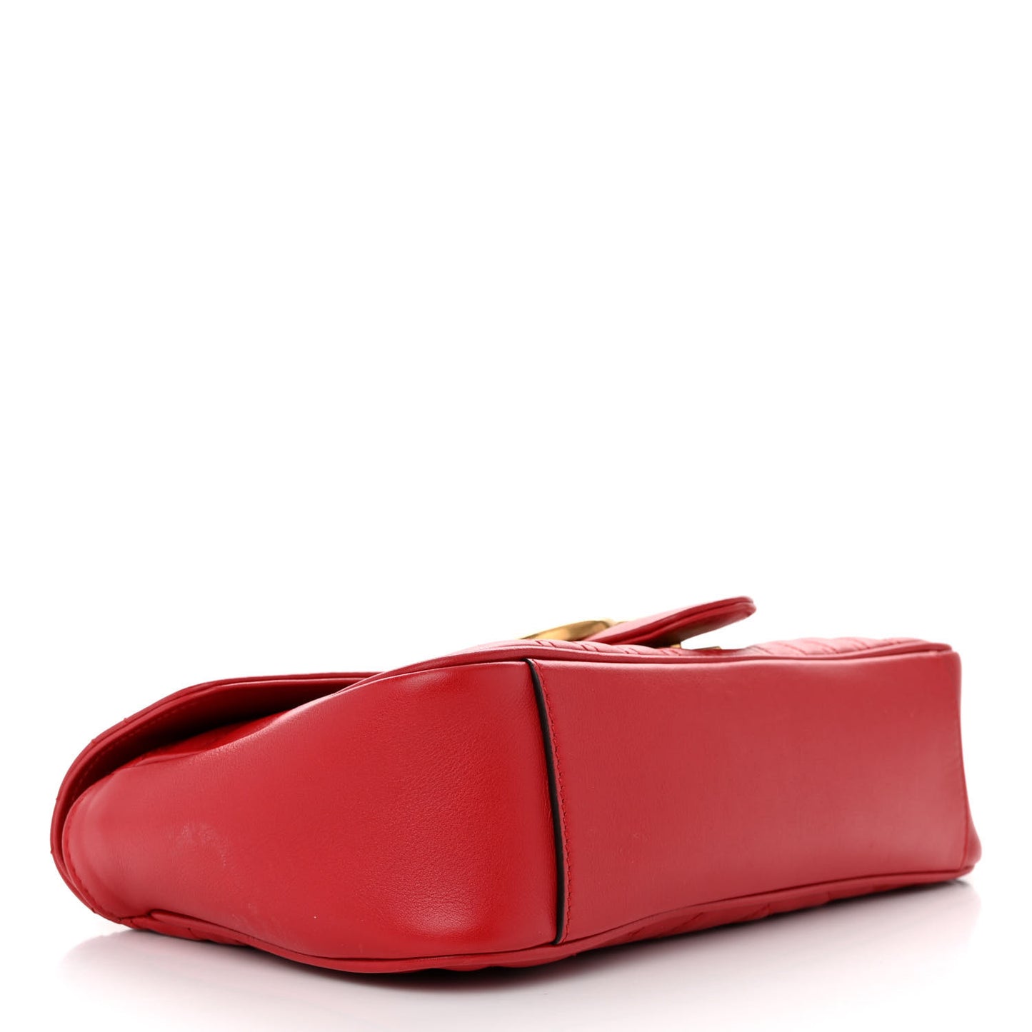 Calfskin Matelasse Small GG Marmont Shoulder Bag Hibiscus Red