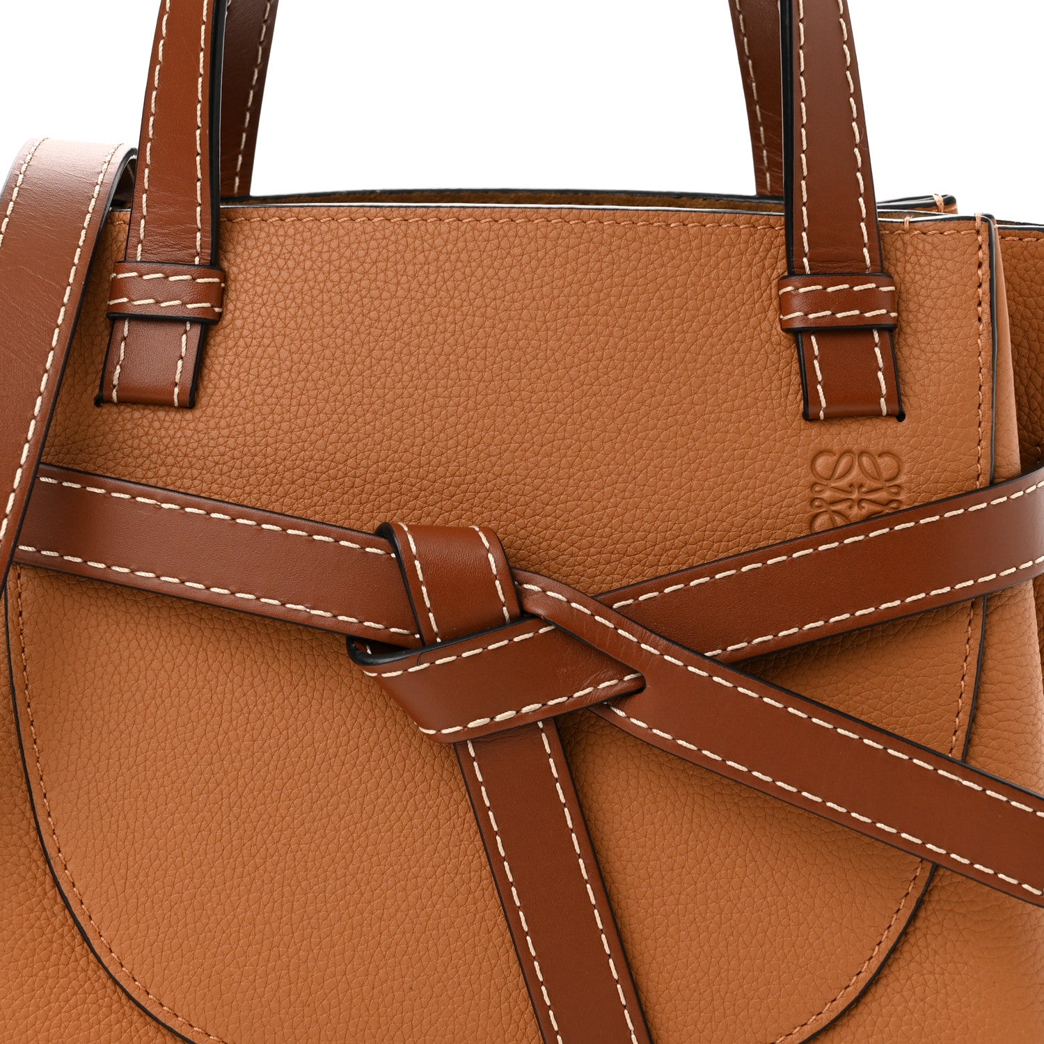 Loewe Calfskin Mini Gate Tote Caramel 7 of 9