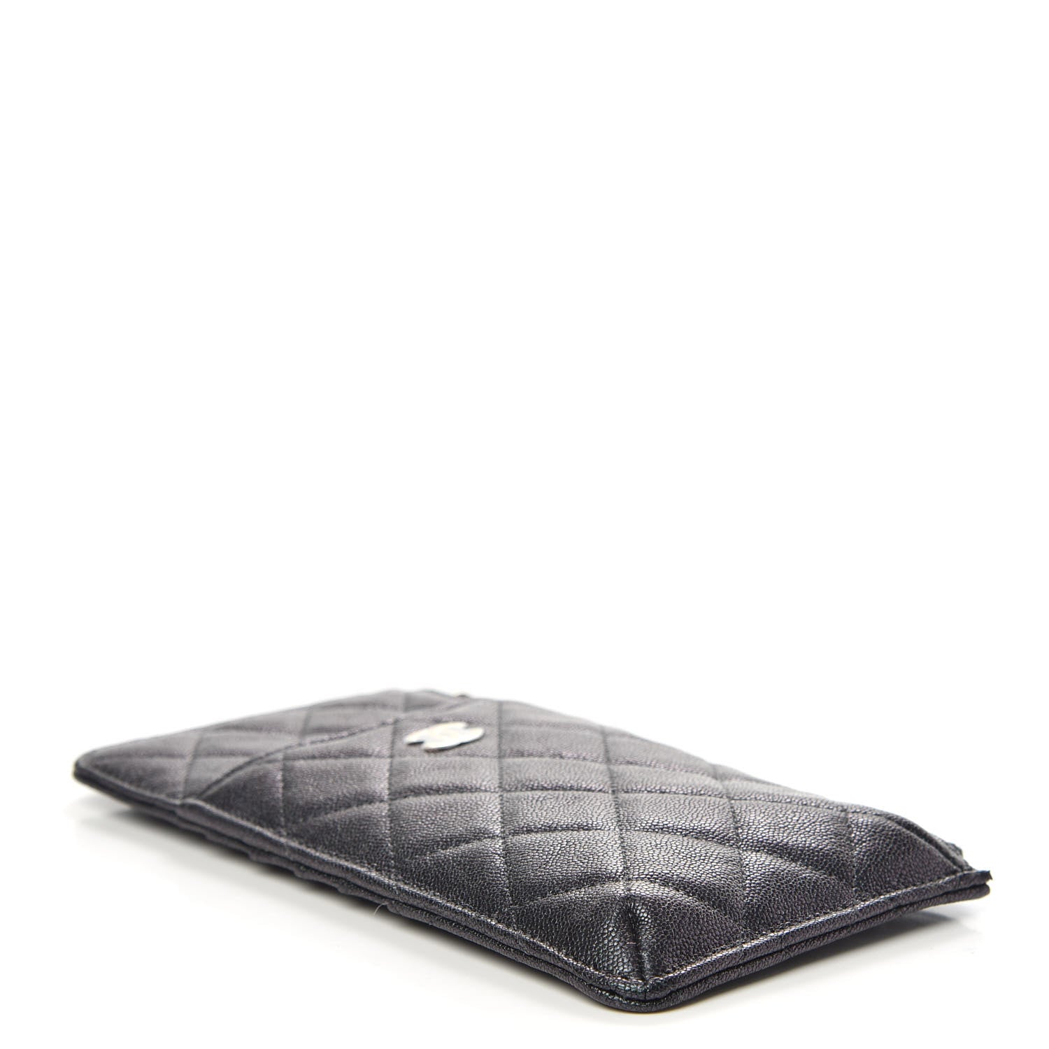 Chanel Iridescent Caviar Quilted Classic Flat Wallet Pouch Black 4 of 8