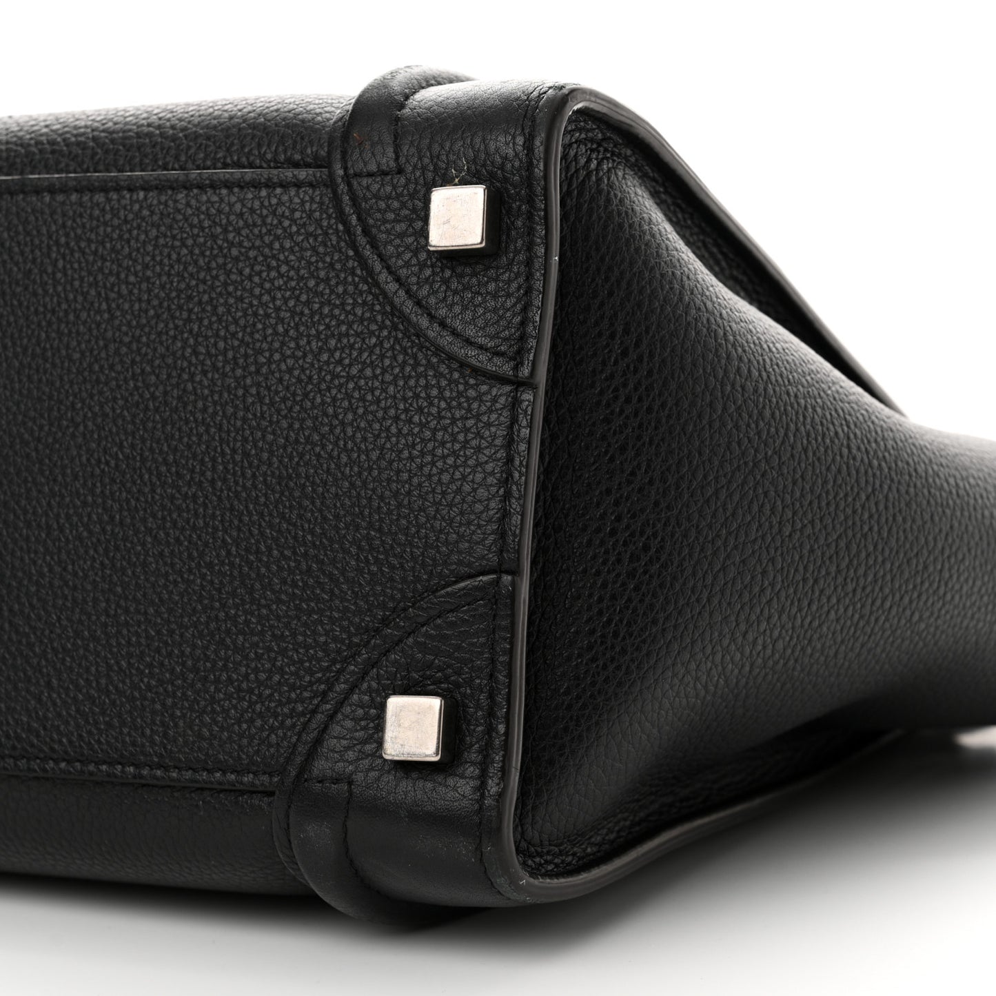 Drummed Calfskin Micro Luggage Black