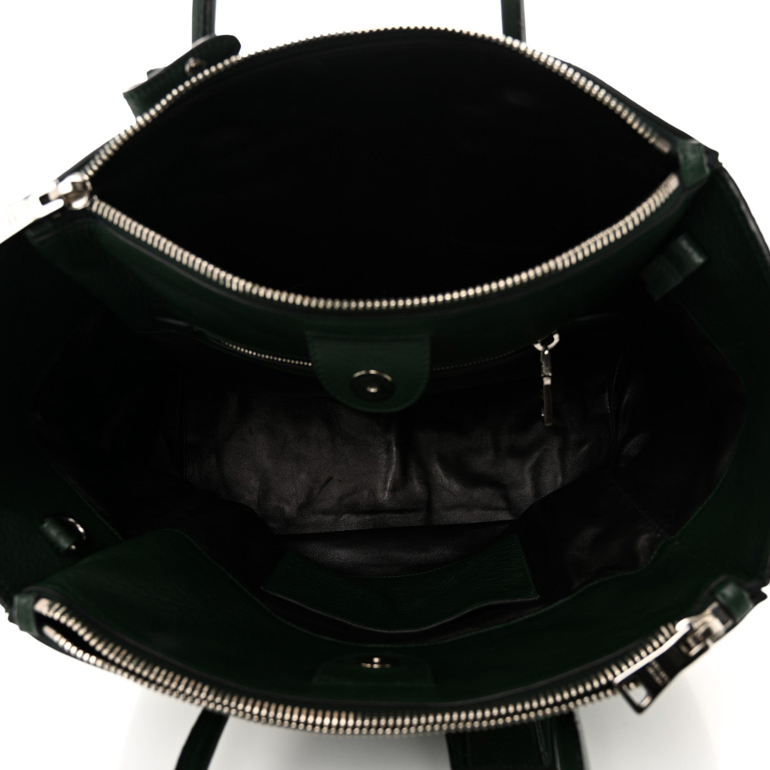 Prada Cervo Deerskin Twin Pocket Tote Green 4 of 9