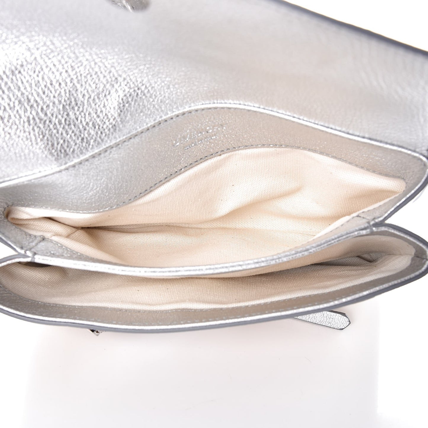 Calfskin Duetto Crossbody Bag Silver
