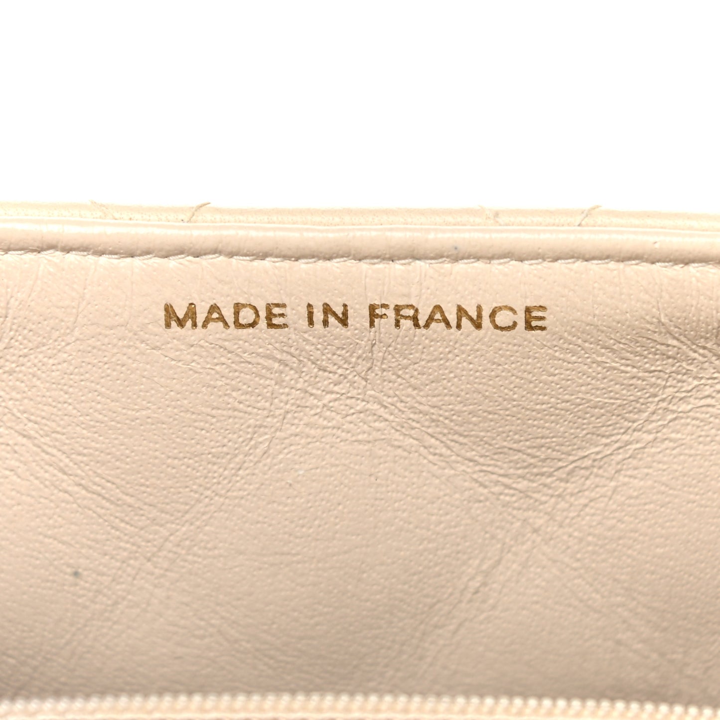 Lambskin Quilted Mini Square Flap Beige
