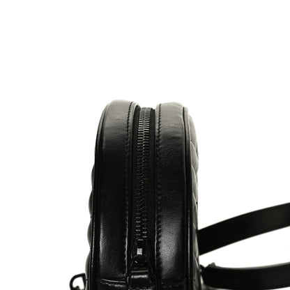 Saint Laurent Calfskin Matelasse Chevron Round Vinyle Camera Bag Black 12 of 13
