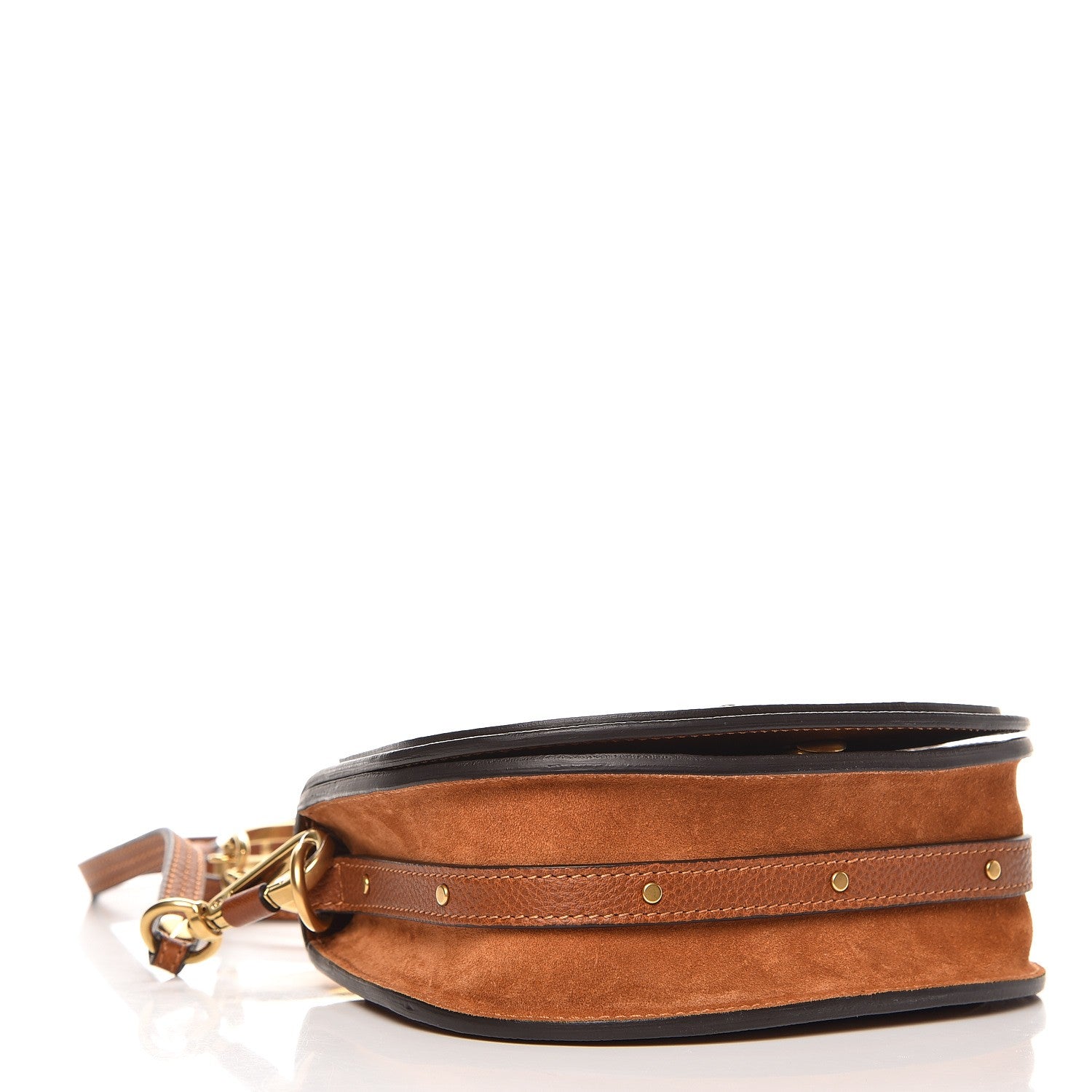 Chloe Calfskin Suede Small Nile Bracelet Bag Caramel 5 of 11
