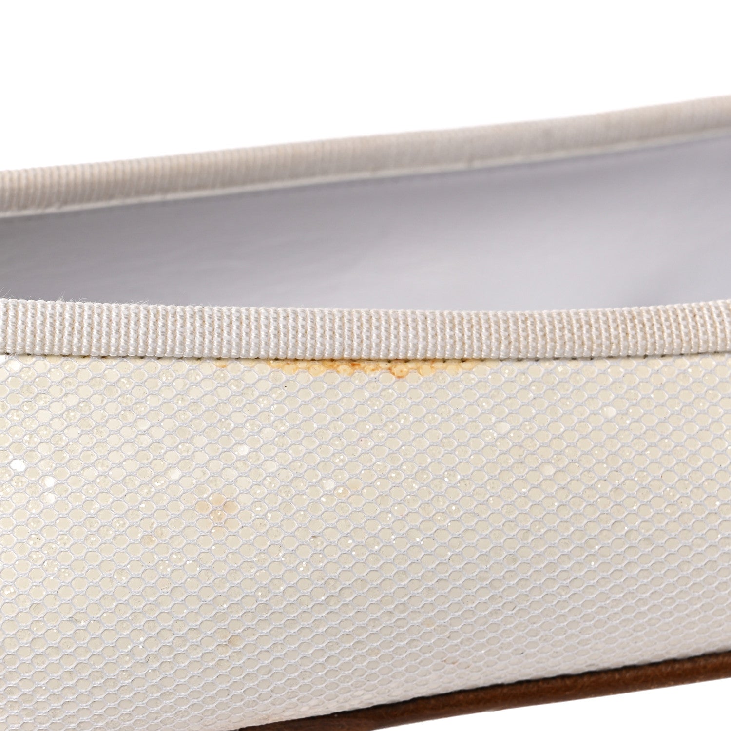 Chanel Fabric Glitter Grosgrain Cap Toe CC Ballerina Flats 40 White Black 13 of 15