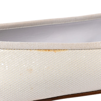 Chanel Fabric Glitter Grosgrain Cap Toe CC Ballerina Flats 40 White Black 13 of 15
