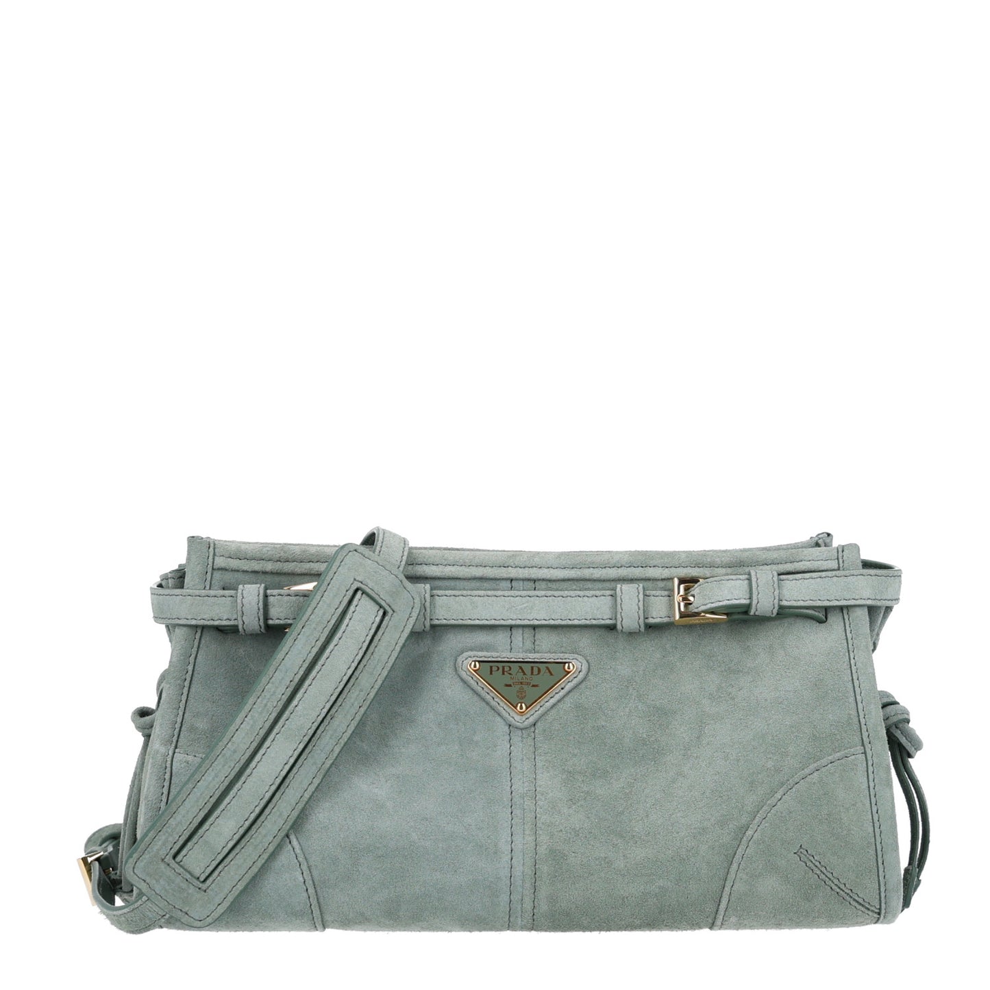 Scamosciato Triangle Small Bonnie Shoulder Bag Salvia