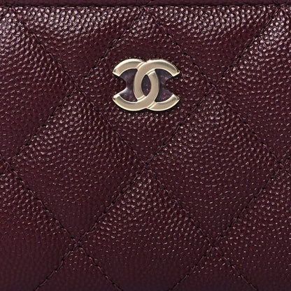 Chanel Caviar Quilted Zip Around Coin Purse Burgundy 8 of 9