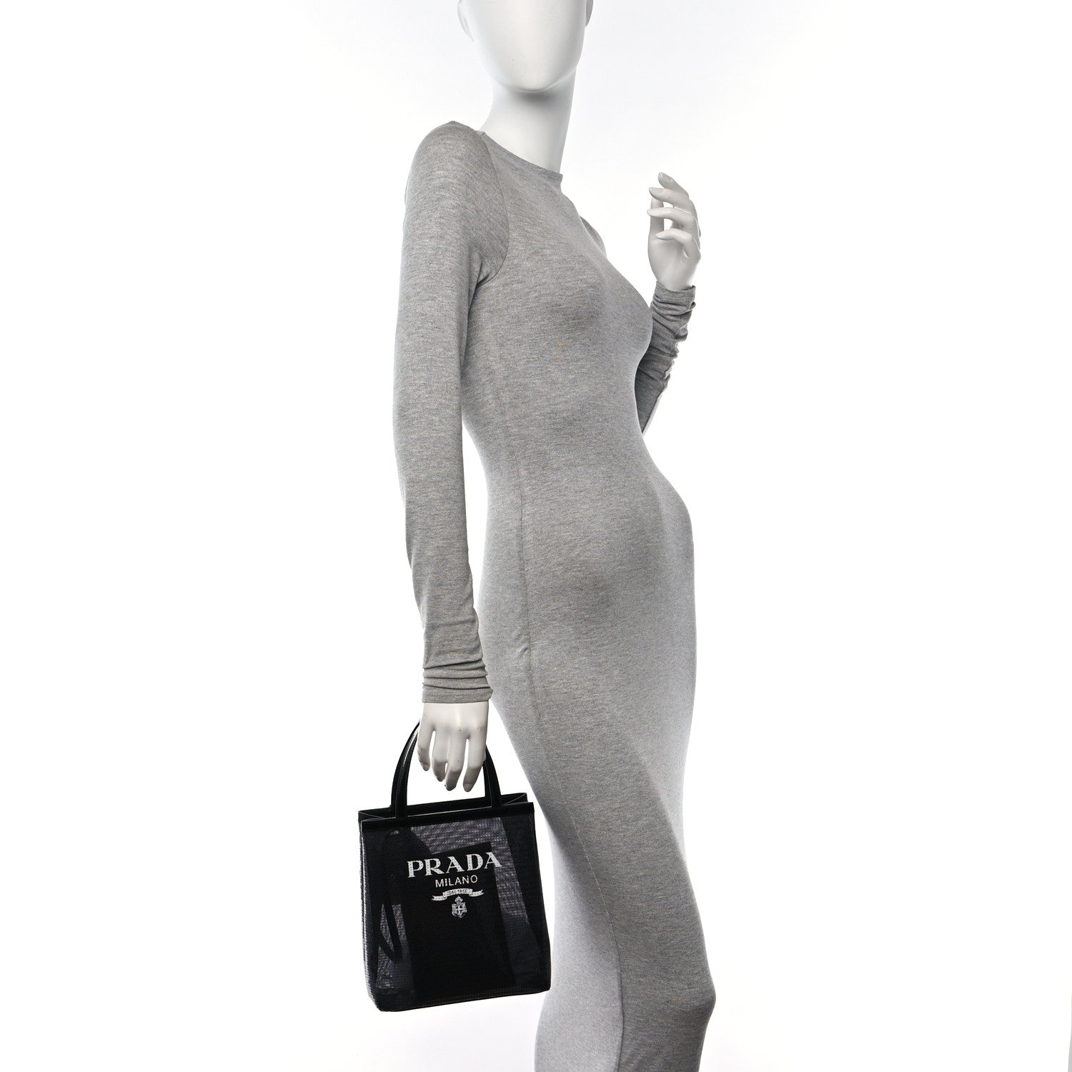 Prada Sequin Rete Paillettes Small Tote Bag Black 2 of 11
