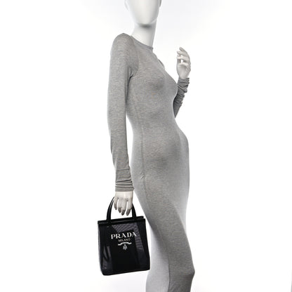 Prada Sequin Rete Paillettes Small Tote Bag Black 2 of 11