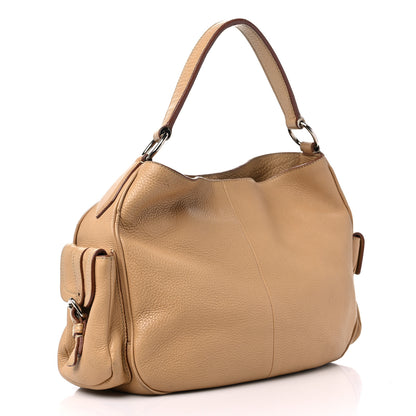 Prada Vitello Daino Buckle Shoulder Bag Sabbia 2 of 20